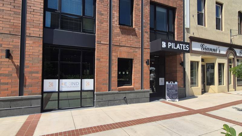 BK Pilates storefront Union Street downtown Concord NC