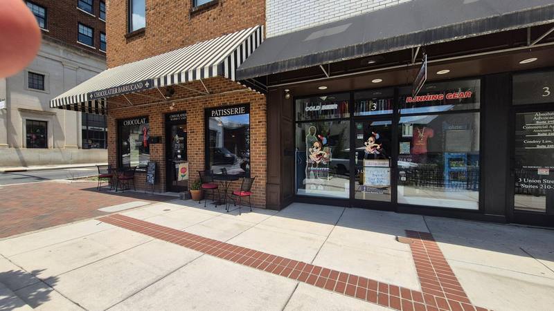 Streakers Chocolatier storefront Union Street downtown Concord NC