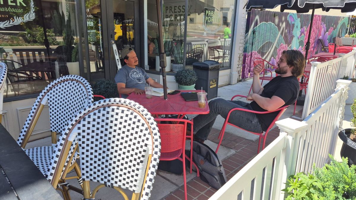 Press and Porter patio Union Street downtown Concord NC